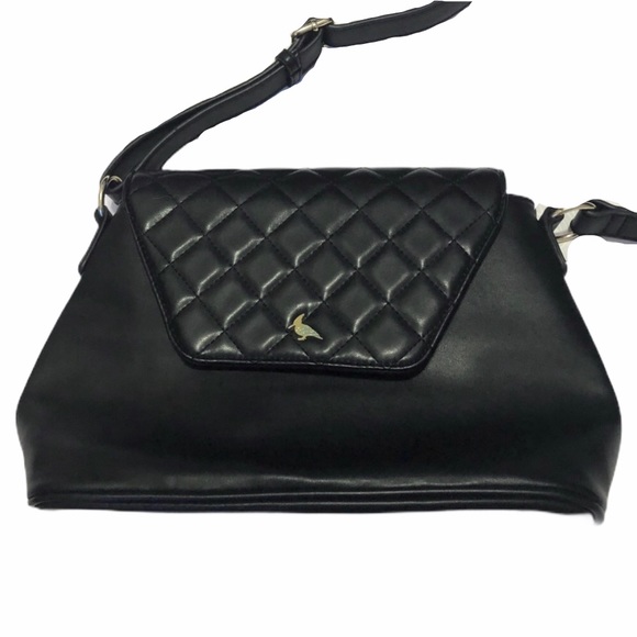 🆕 NWOT OneOddBird Black Leather Bag - Picture 1 of 6